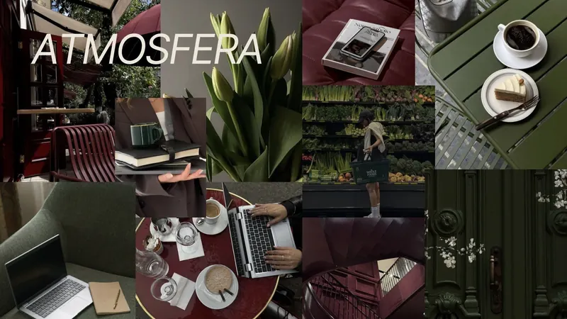 Moodboard da atmosfera da marca no Brandbook