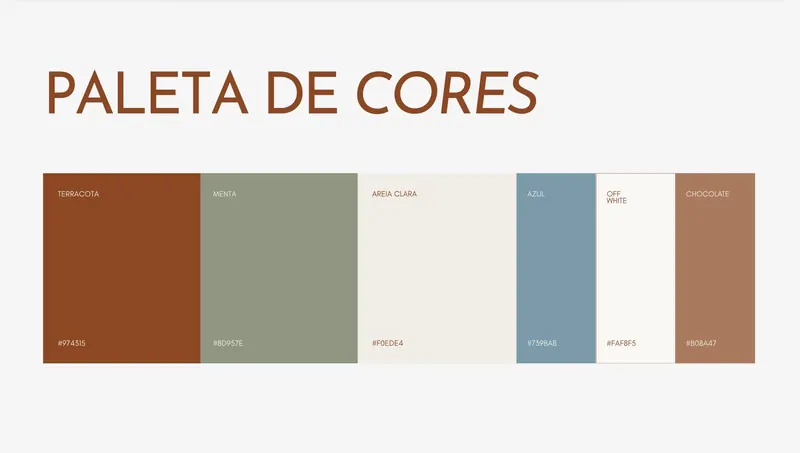 Página de paleta de cores do Brandbook